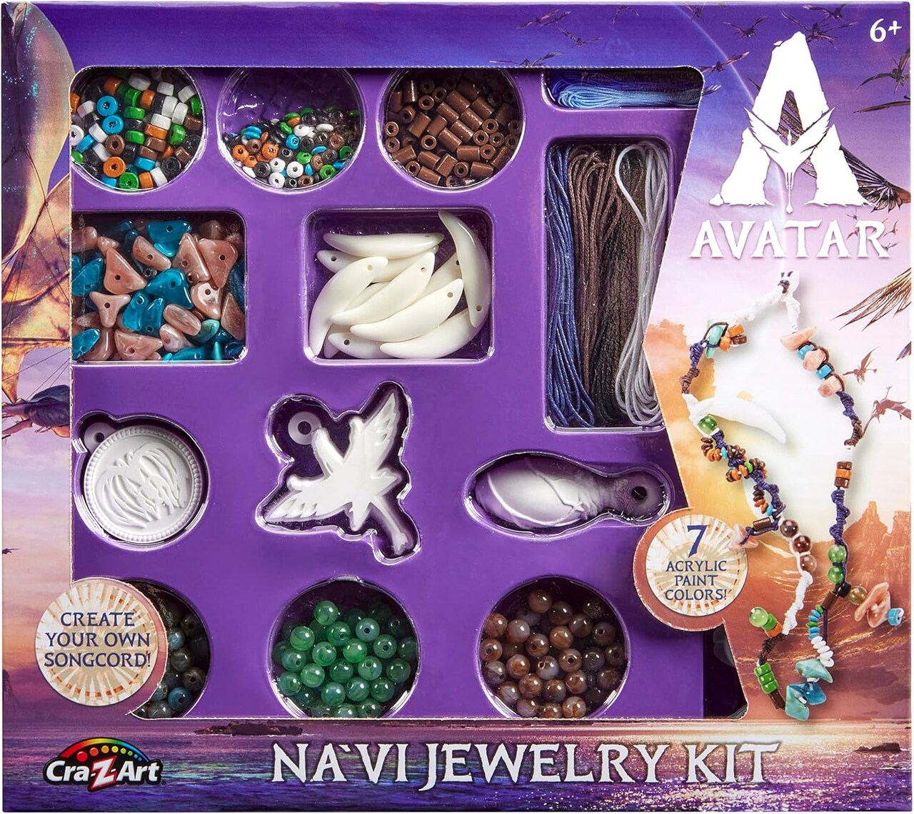 Make Your Own Bracelets, Necklaces & Songcord, Beads, Charms, Threads & Paints, Creative Craft Kit for Kids Ages 6+